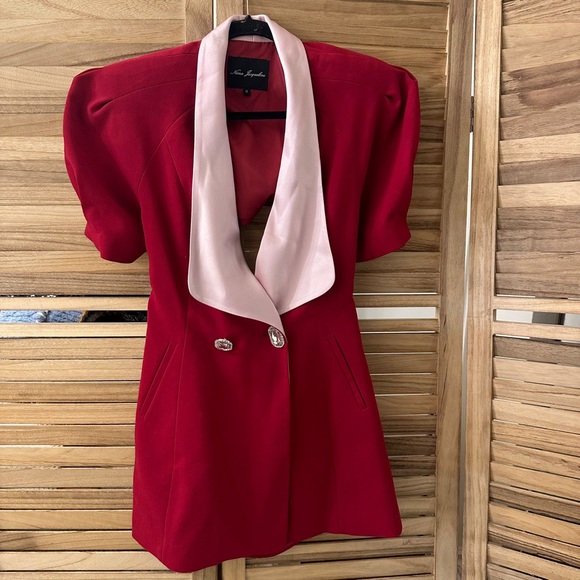 Nana Jacqueline Alia Mini Dress in Burgundy and Pink size S - Picture 3 of 7